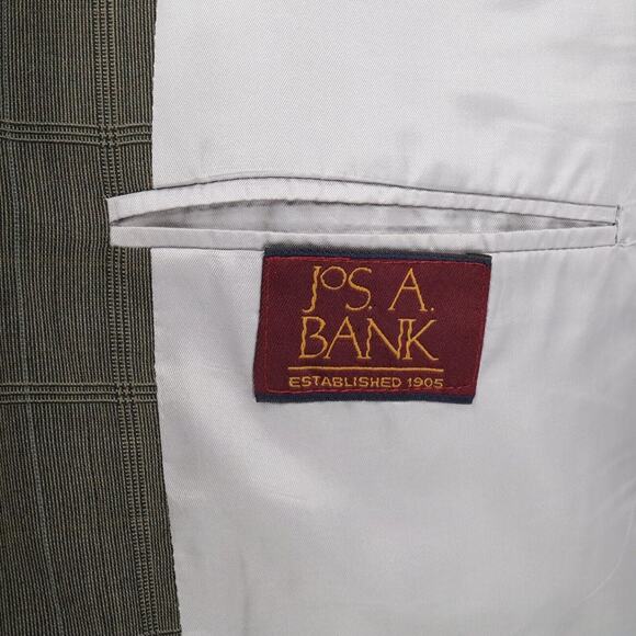 Jos A Bank Sport Coat Mens 42R Brown Plaid Pure Wool Tweed Jacket Lined Blazer - Picture 3 of 16